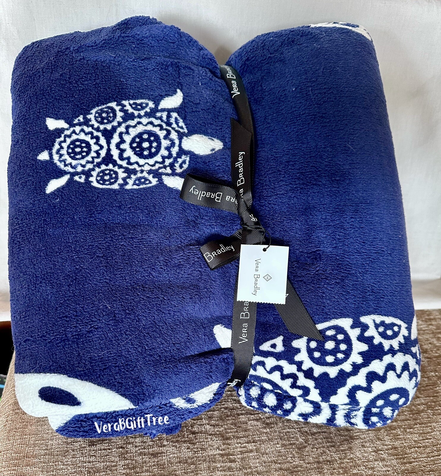 Vera Bradley Sea Turtle Super Soft Throw Blanket Navy Gift 80x50 for
