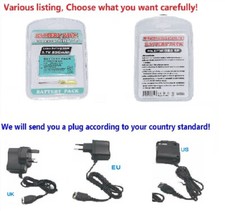 Lion Replacement 3.7V 850mAh Battery or charger for Nintendo Game Boy Advance SP