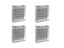 Osco Wiremesh 5 Tier Wall Mounted Magazine Rack - Silver,WMR5-SLV (4 Pack)