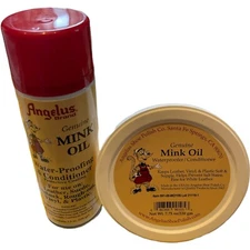 Angelus Mink Oil Compound Leather Vinyl Conditioner 7.75oz Paste & 5.5oz Spray