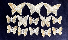 BRIDAL TRIM SEQUIN  PEARL BUTTERFLIES SET OF 13 NEW BD 8