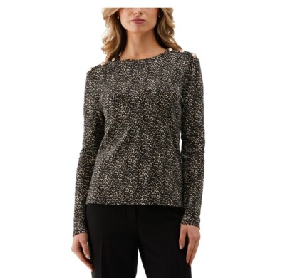 Rafaella Women's Long Sleeve Tee Size S Black