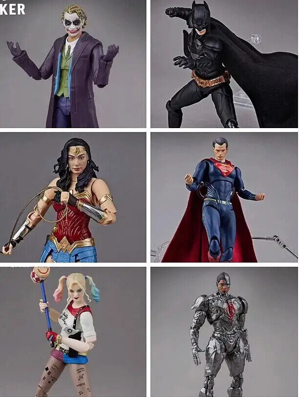 New 8" DC Comics Action Figures Batman Joker Harley Wonder Woman Superman Cyborg