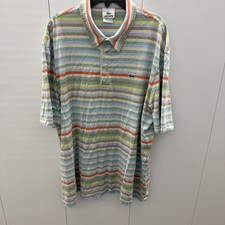 Lacoste Polo Shirt Men's 3XL Size 9 Multicolor Striped 100 Cotton Casual Croc
