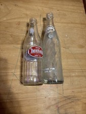 VINTAGE PEPSI COLA & CHEERWINE GLASS BOTTLES SET OF 2 MADE IN USA