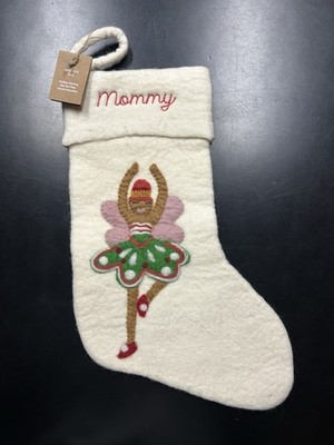Pottery Barn West Elm Nutcracker Felt Christmas Fairy Stocking Monogram Mommy