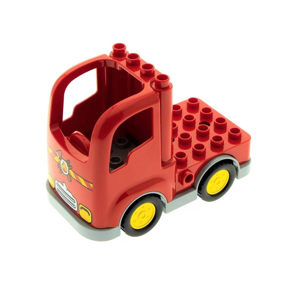 1x Lego Duplo Vehicle Car Red Printed Fire Truck 15314c01 15454pb02