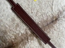 Basketweave Tooled Top Grain Leather Western Wither Strap For Breast Collar Tack