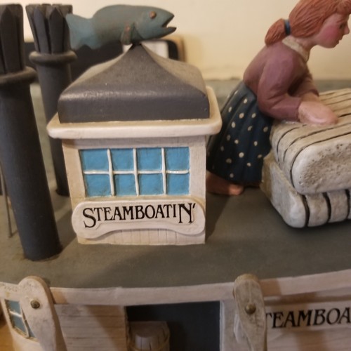 Leo Smith Folk Art Mark Twain Figurine Delta Queen Steamboatin Steamboat 289/500 - Picture 2 of 8