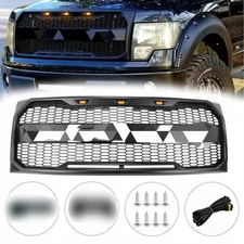 For 2009-2014 Ford F150 F-150 Front Bumper Grille Hood Grill Raptor Style Black