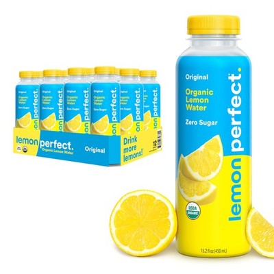 (12 Pack) Lemon Perfect Original Lemon Water, Organic, Zero Sugar, 15.2 Fl Oz