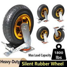 Heavy Duty 75 200mm 140KG Rubber Swivel Castor Wheel Furniture Trolley Caster