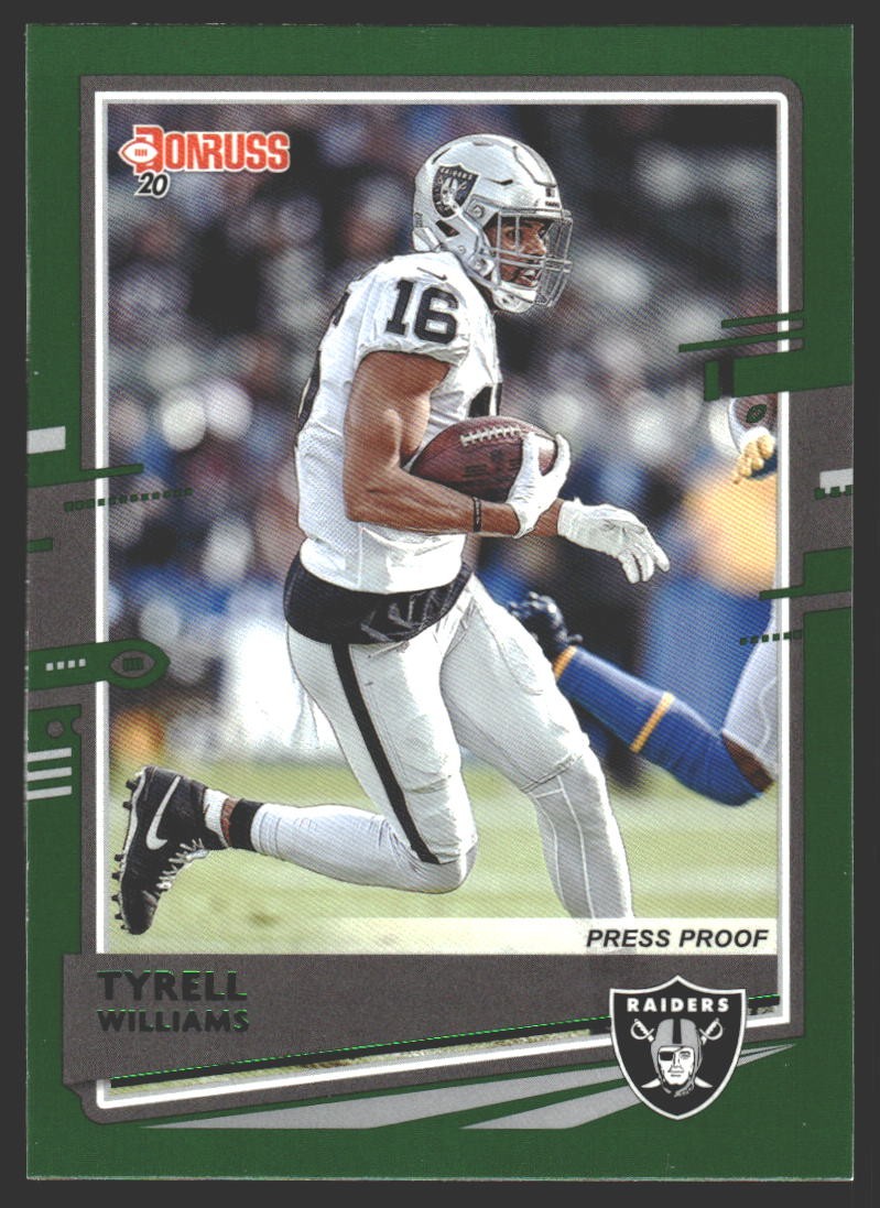 Tyrell Williams #203 2020 Donruss Press Proof Green Las Vegas Raiders