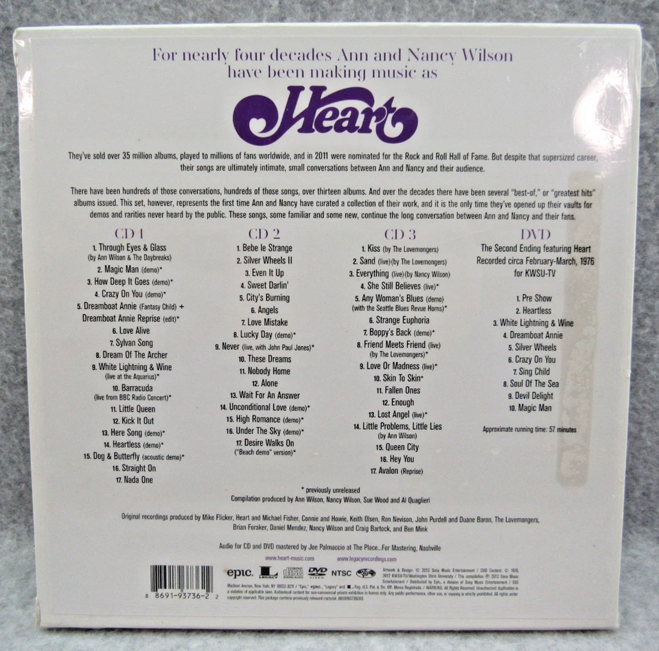 Heart STRANGE EUPHORIA 3 CD & 1 DVD Box Set ~ 2012 NEW! Damaged Packaging 4 Disc - Image 4 of 4