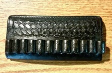 Vintage Bucheimer Clark Basketweave B4A-11 Cartridge Holder For .357 Mag 12 Rds