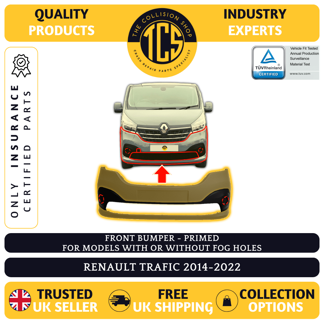 FITS RENAULT TRAFIC 2014-2022 FRONT BUMPER PRIMED INSURANCE