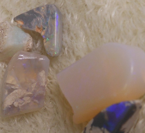 Australian Opal Rough 5pcs Lapidary Rub Lightning Ridge Black (small) 15tcw