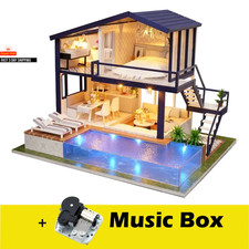 DIY Doll House Miniature Dollhouse with Furnitures Wooden House Miniaturas Toys