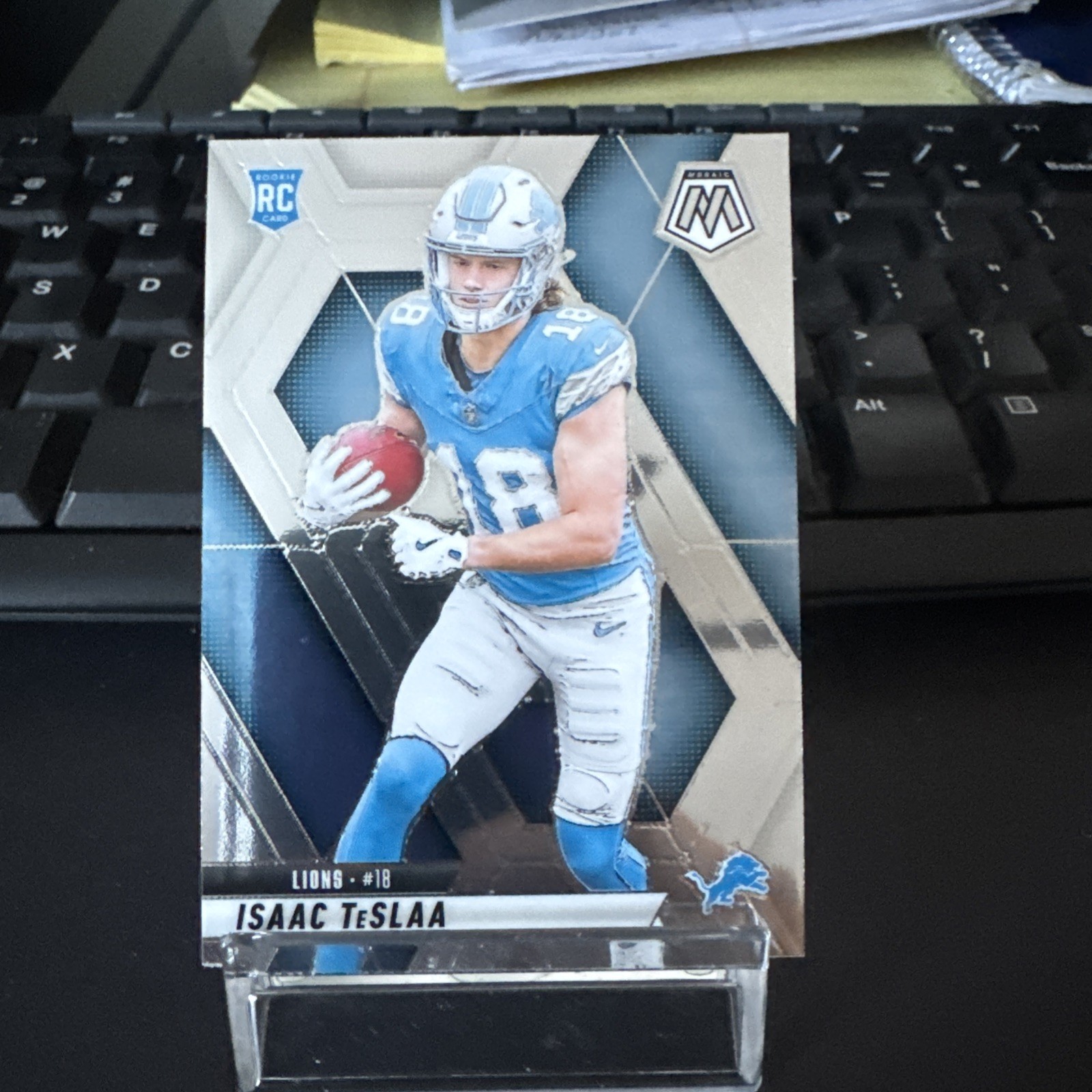 Isaac TeSlaa 2025 Panini Mosaic Base RC DET Lions 319