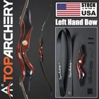 60" Recurve Bow 25-50lbs Takedown Wooden Left Hand Bow Archery Outdoor Hunting