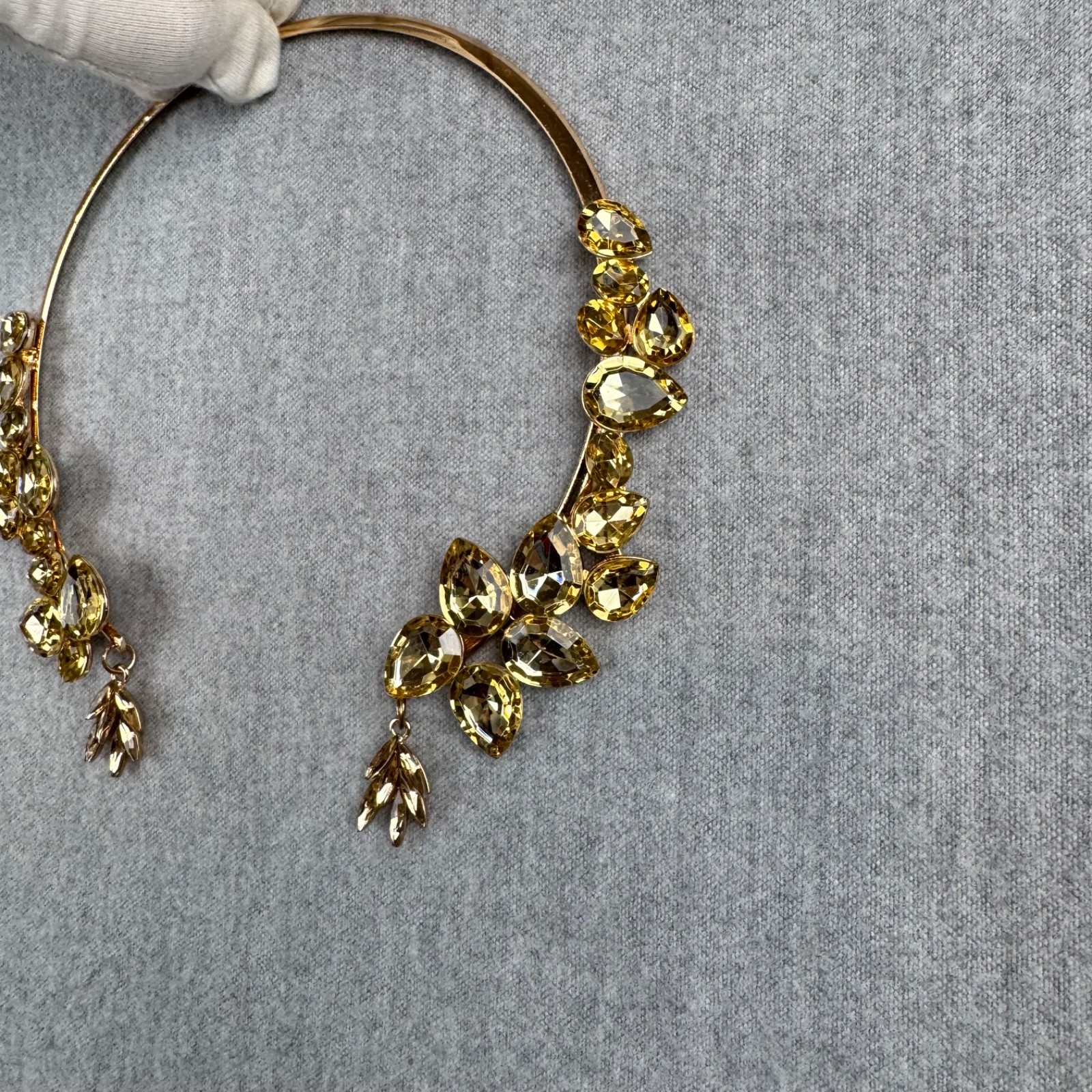 Fancy party evening Rhinstone Crystal Statement Choker Necklace