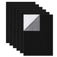 6Pc Self Adhesive Felt Sheets 13.4x10.8in 2mm Black Peel Stick Craft Liner