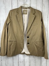 MNG Mango Jacket Brown Khaki Large Lined Professional Preppy 2 Button Blazer