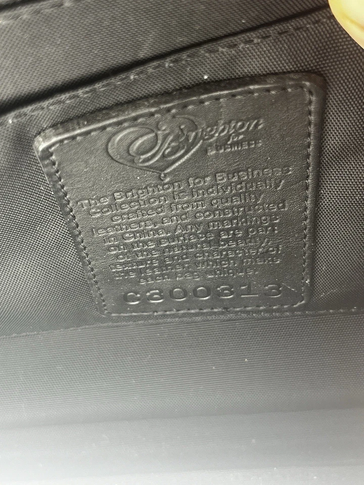 Brighton for Business Black Multi Pocket Canvas and Leather Laptop Tote Bag Rare - Image 3 of 4