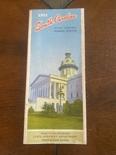1951 South Carolina State-issued Vintage Road Map