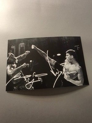 JEAN-CLAUDE VAN DAMME & BOLO YEUNG -  Repro-Autogramm -ca. 10x16 (1017)
