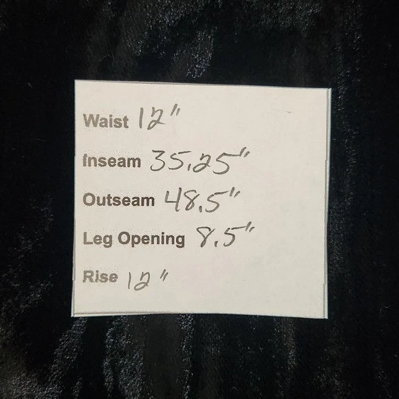 Boohoo Black Velvet Pants NWT Size 2 Tall Black Tapered Crinkle Pants - Image 2 of 4