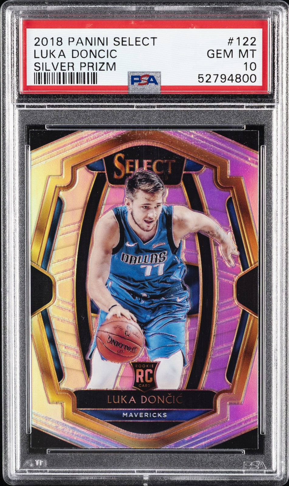 2018 PANINI SELECT SILVER PRIZM #122 LUKA DONCIC PSA 10