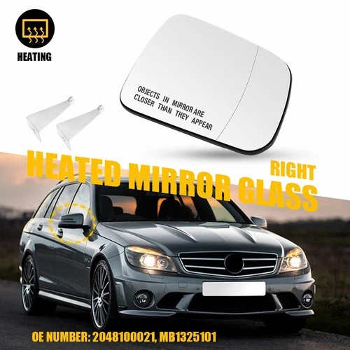 For 2008-2011 Mercedes Benz C63 AMG Base Heated Mirror Glass Passenger Side RH