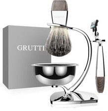 GRUTTI Luxury Safety Razor Shaving Kit for Men,w Shaving Bowl,Brush,Shave Razor