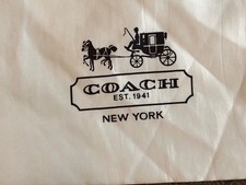 Coach Brand NY Satin Ivory Large Storage Dust bag with Drawstring 23" x 19"