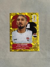 2026 Panini FIFA World Cup Sticker Gold Flood Crumple Akam Hashem #IRQ5 Iraq