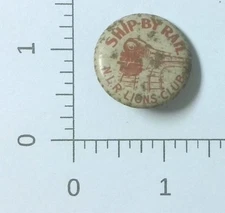 Vintage Ship-By Rail North Little Rock N.L.R. Lions Club Pin Pinback Button