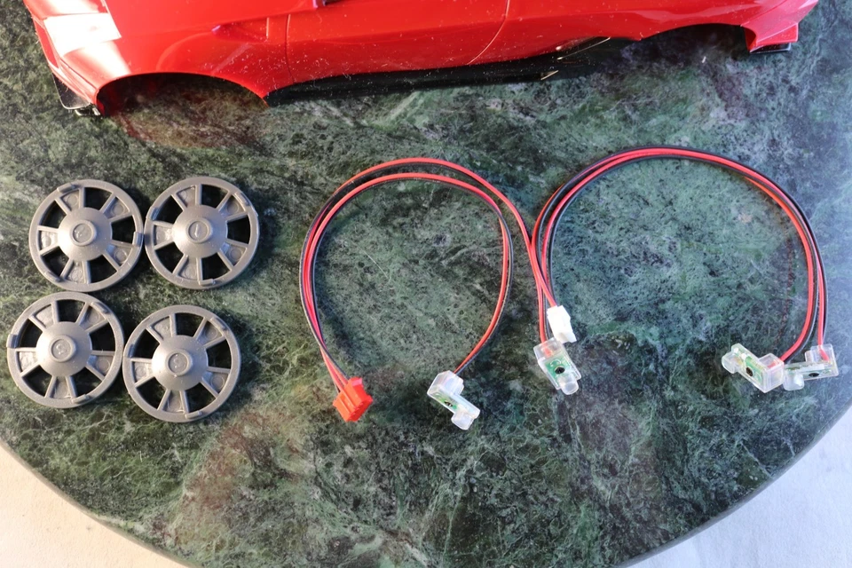 Vintage X-mods 1:24 Radio Shack #6000945 Red RC Car Body And Lights Xmods Kit - Image 3 of 4