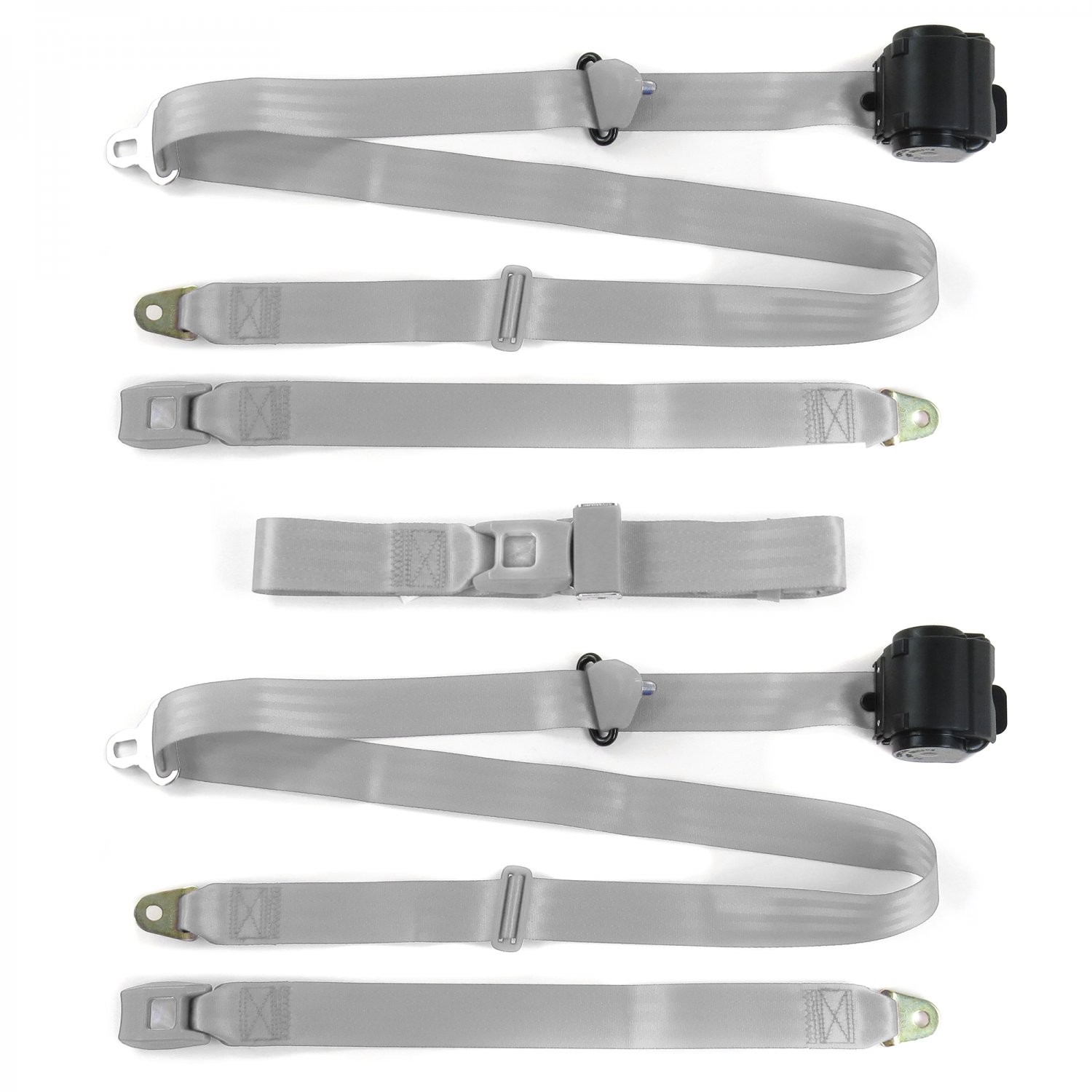 Ford 1949 - 1951 Standard 3pt G/G Retractable Bench Seat Belt Kit - 3 Belts  