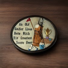 Vintage Resin Golf Old Golfer Score Wall Plaq...