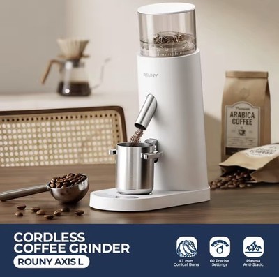 Kabellose Kaffeemühle mit konischem Grat und 60 präzisen Mahleinstellungen von Rowny