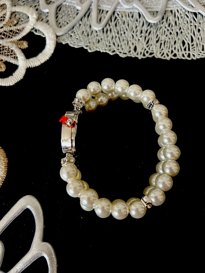 Ladies Quartz Watch with Pearl Bracelet Bridal Jewellery Gift Wedding Elegant Watch NEW - Image 3 of 4