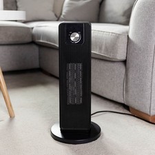 Tower Fan Cooler Heater Electric Oscillating Black Home Office 2000W 45cm