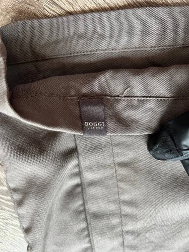 BOGGI Milano LINK 100% Wool Shirt Jacket Mens XS Taupe Brown Overshirt Safari image 8