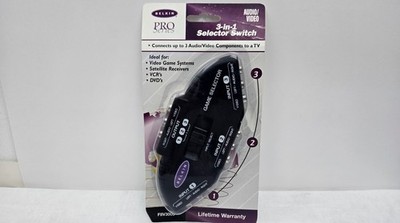 Belkin Pro-Series 3 in 1 Selector Switch Splitter Audio/Video Gaming NOS