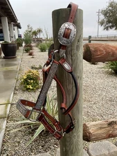 Vintage Sterling Silver Overlay Leather Show Halter Horse Size