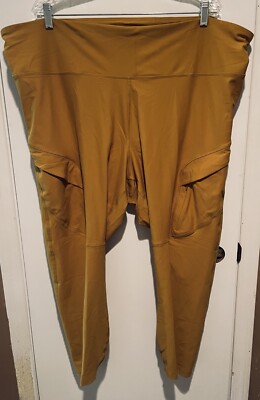 Old Navy Cozecore High Rise Powersoft Ankle 7/8 Gold Leggings Sz 4X NWT Pockets
