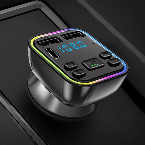 Bluetooth 5.0+ Car BT Wireless FM Transmitter Adapter Hands-Free 2USB PD Charger - Picture 10 of 12