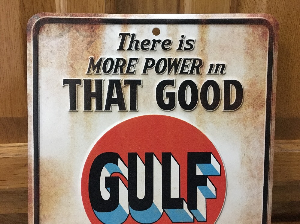 GULF GASOLINE Metal SIGN USA Vintage Style Gas Texaco Good Gulf