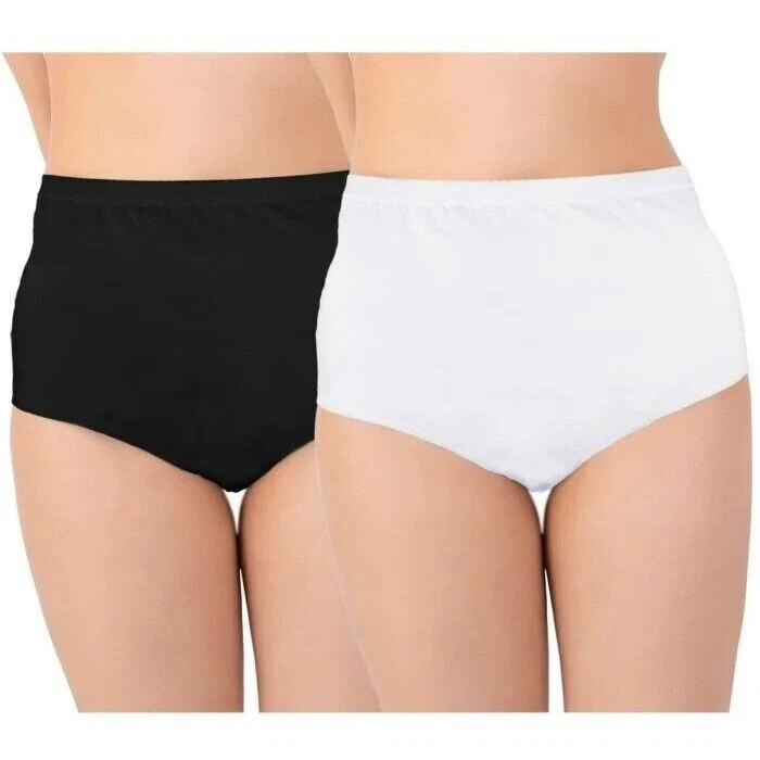 Women's Ladies 100% Cotton INCONTINENCE Pants Washable WITH PAD Briefs Knickers